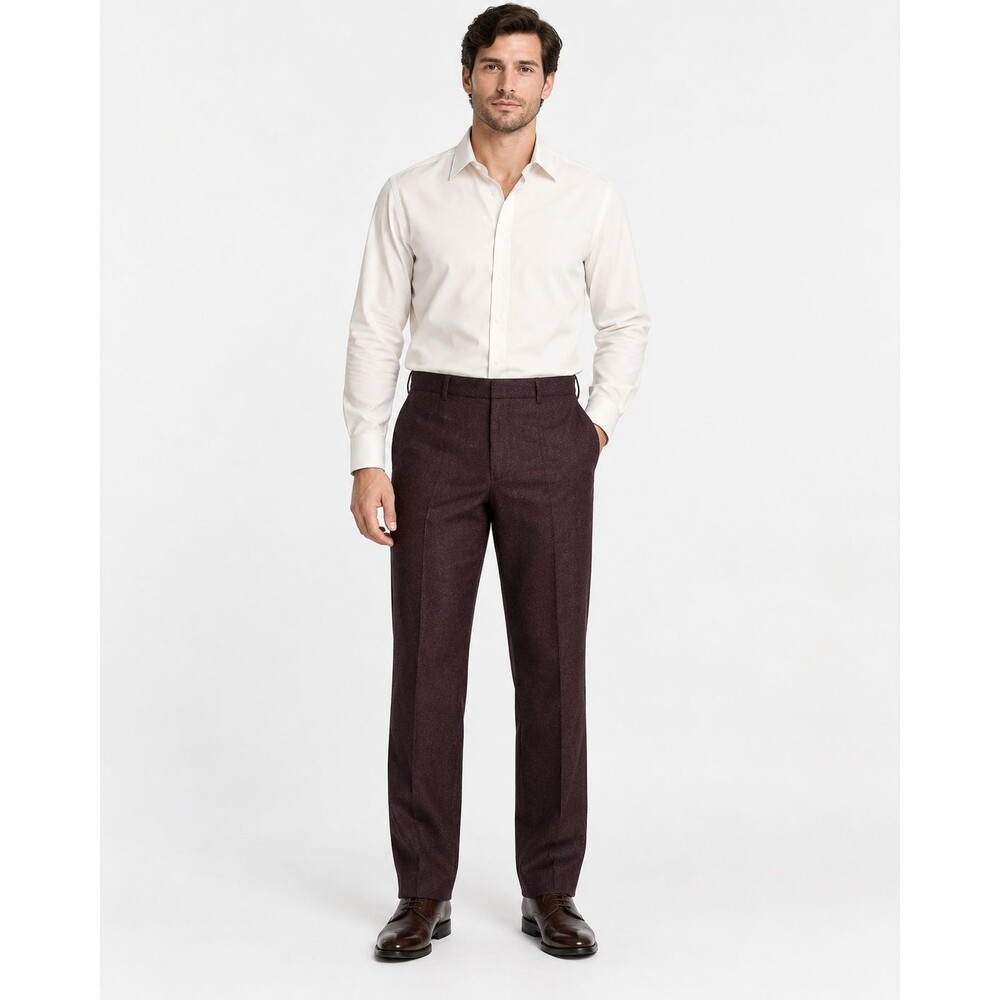Banana Republic Straight Wool Blend Pants 33x34 Burgundy NWT Italian Fabric